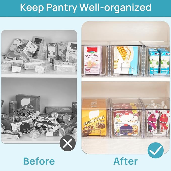 Vtopmart 4Pack Large Stackable Kitchen Pantry Storage Drawers, Acrylic Drawer - Image 5