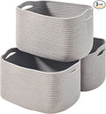 Storage Baskets for Organizing Shelves, Woven Cotton Rope Bins for Baby Nursery by ICERZCZ
