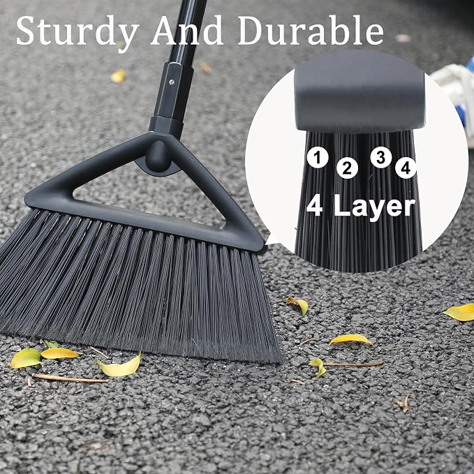 Heavy Duty Broom, Brooms for Sweeeping Indoor, Angle Broom - Image 4