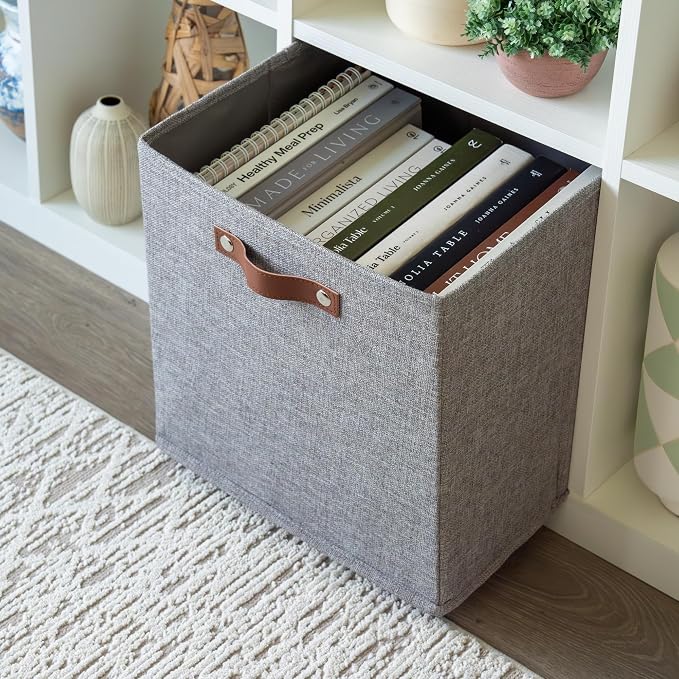 OrganiHaus 13x13 Cube Fabric Storage Bins Set of 4, Fabric Storage Cubes w/ - Image 5