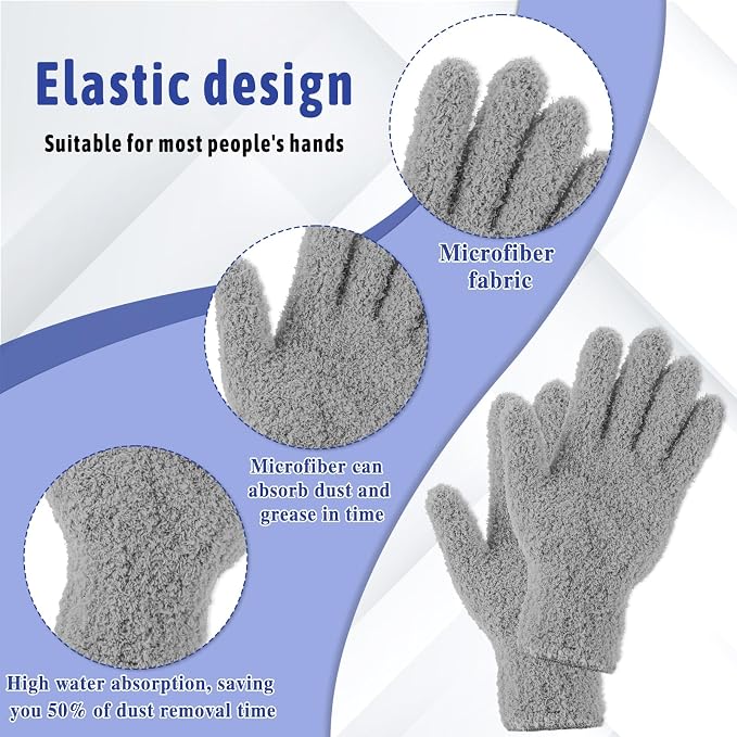 Microfiber Gloves Reusable Microfiber Dusting Gloves Washable Plant Gloves - Image 3