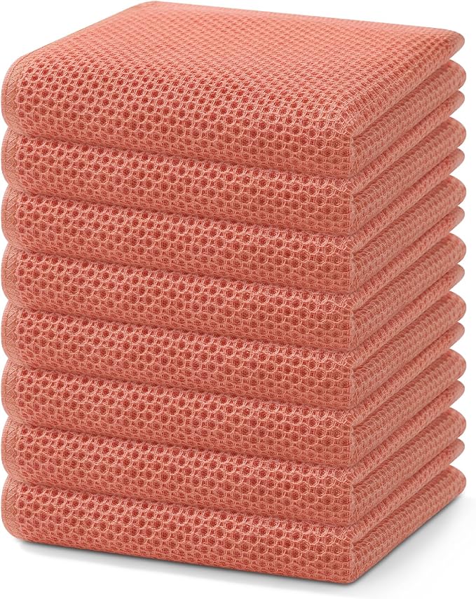 Homaxy 100% Cotton Waffle Weave Kitchen Dish Towels, Ultra Soft Absorbent Quick by Homaxy