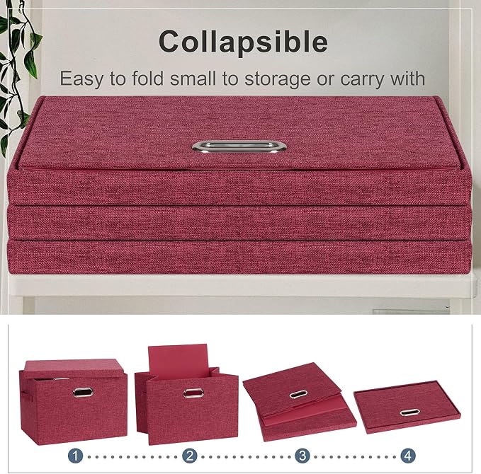 Large 17" 36 Quart Collapsible Stackable Storage Bins - Image 4
