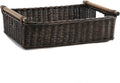 The Basket Lady Low Pole Handle Wicker Storage Basket, 19.5 in L x 12.5 in W x by TheBasketLady