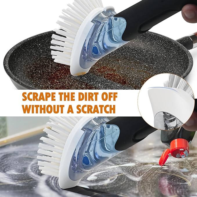 Soap Dispensing Replacement Dish Brush Storage Set - Image 3