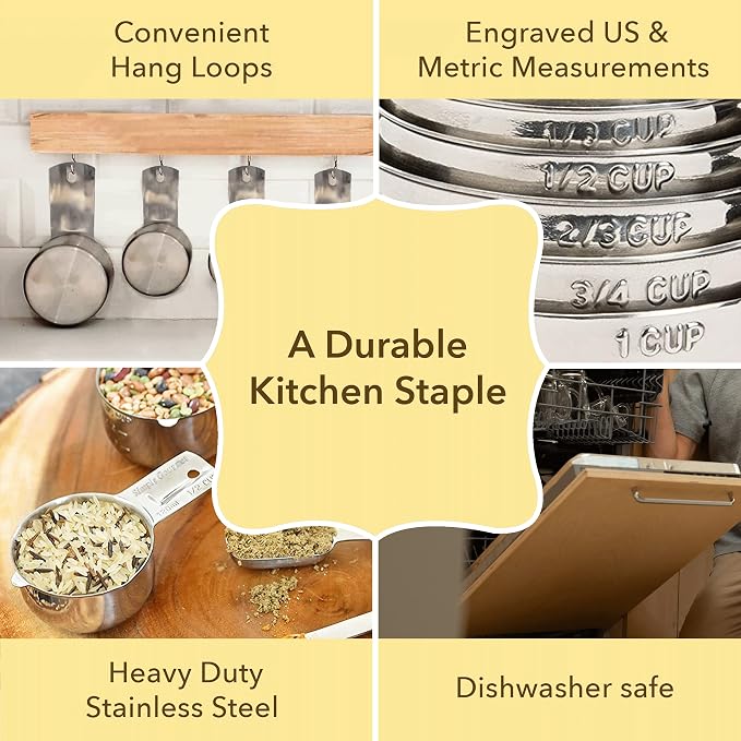 Simply Gourmet Measuring Cups and Spoons Set of 12 – Stainless Steel Kitchen - Image 4