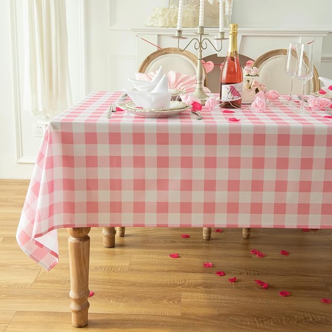 Classic Gingham Tablecloth Fabric by Essifunia