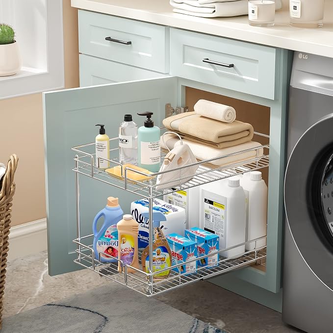 ROOMTEC Pull Out Cabinet Organizer 20" W x 21" D, Kitchen Cabinet Organizer and - Image 4