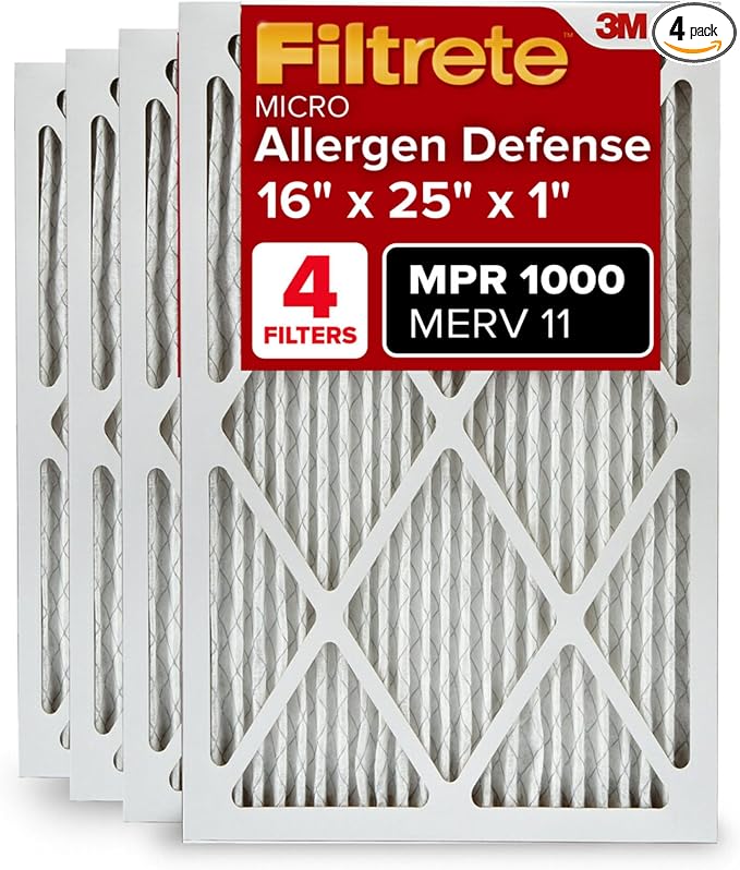 Filtrete 16x25x1 AC Furnace Air Filter, MERV 11, MPR 1000, Micro Allergen by Filtrete