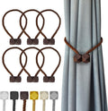 Hion Magnetic Curtain Tiebacks Dark Brown 6 Pack, Curtain Tiebacks Buckles by Hion
