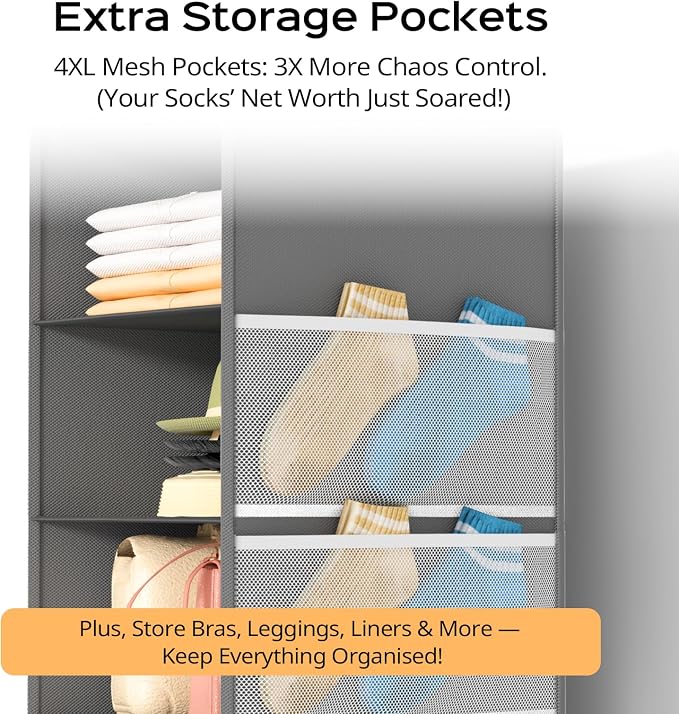 Deep Hanging Closet Organizers and Storage, Closet Hanging Storage Shelves - Image 6