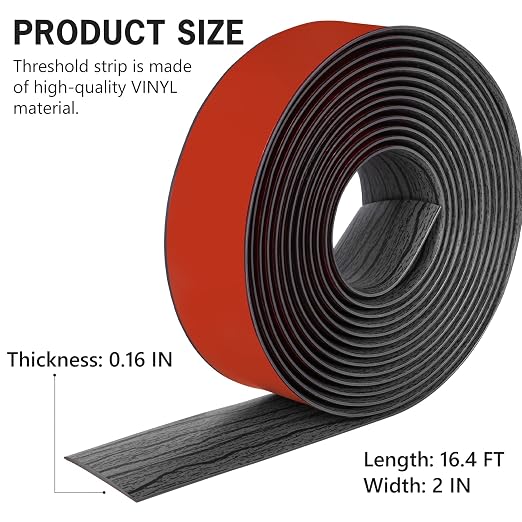 16.4Ft Floor Transition Strip Self Adhesive Vinyl Cover Floor Strip Flat - Image 2