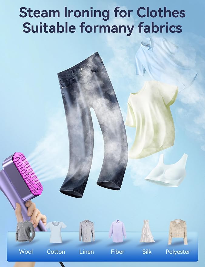 Steamer for Clothes, Sundu Portable 2-in-1 Steamer & Iron, 15s Heat-up - Image 2