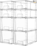 Vtopmart 8 Pack Clear Stackable Storage Drawers, Plastic Drawers by Vtopmart