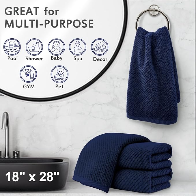 VOOVA & MOVAS Bathroom Hand Towels Set of 4, Towel Gift Set - Image 5