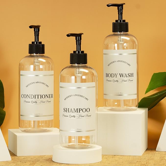 Clear Refillable Shampoo and Conditioner Bottles - Image 6