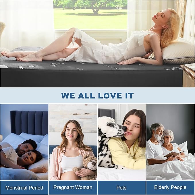 BEDLORE Queen Size Mattress Protector Waterproof, Mattress Pad Fitted 6-18 Inch - Image 7
