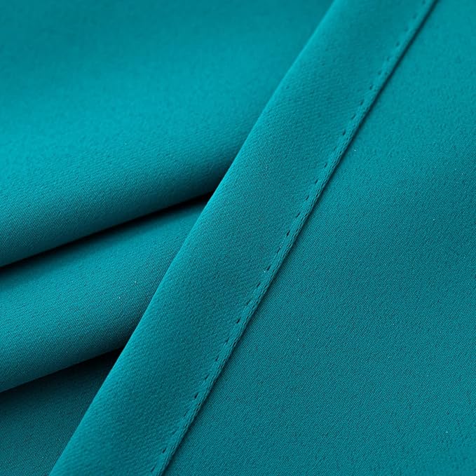 Pickluc Teal Cafe Curtain 30 Inches Length, Rod Pocket Small Kitchen Half - Image 3
