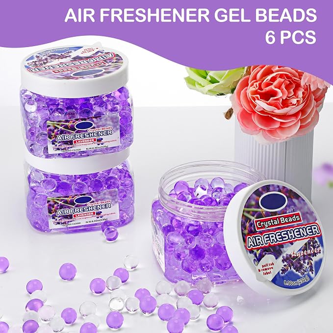 6 Pcs Air Freshener Gel Beads Bulk Odor Eliminator Beads Odor Removing Gel - Image 3