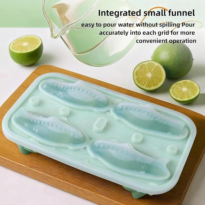 7.48inch Newly Upgraded 4-grid 3D Dinosaur Ice Tray and Covered Silicone Ice - Image 5