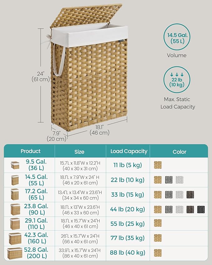 SONGMICS Slim Laundry Hamper - Image 5