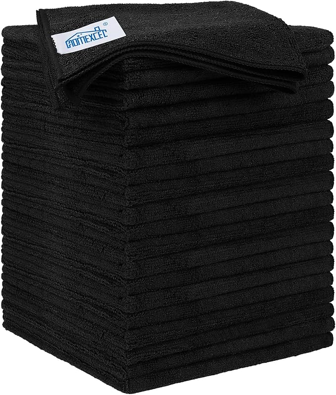 HOMEXCEL Microfiber Cleaning Cloth 20 Pack 11.5 x 11.5 inch Microfiber Towels by HOMEXCEL