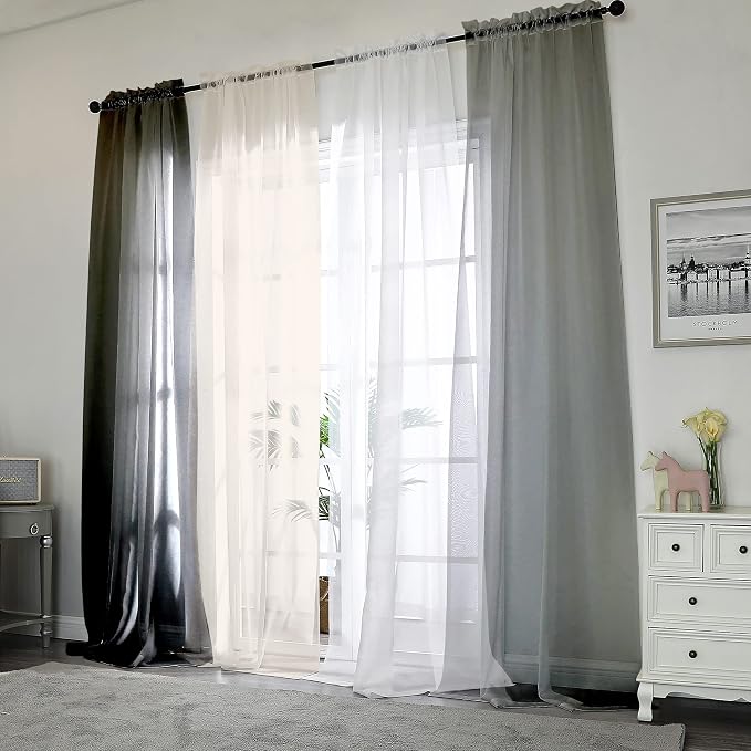 Chyhomenyc White Sheer Curtains 108 Inch Length 2 Panels Set, Extra Long Light - Image 7