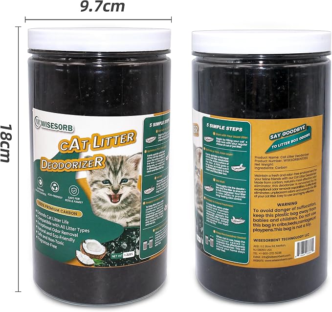 Cat Litter Deodorizer 1.2Lb Activated Carbon Litter Box Odor Eliminator - Image 8