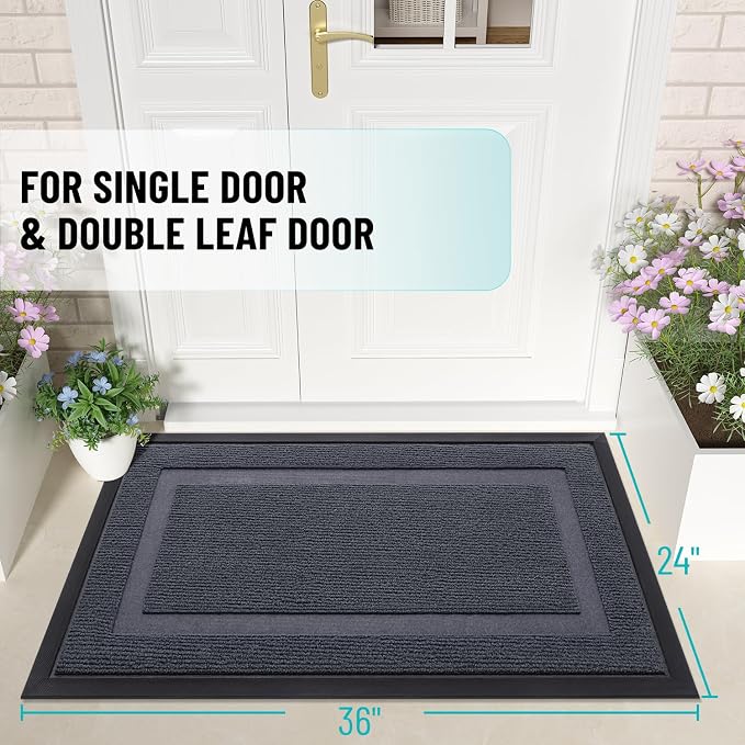 OLANLY Front Door Mat Indoor Outdoor Entrance, Waterproof All-Season, - Image 3