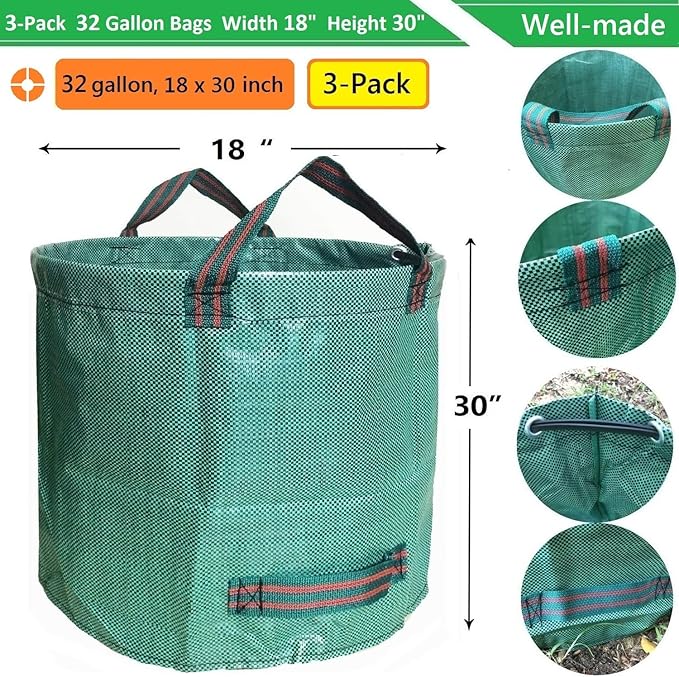 Standard 3-Pack 32 Gallons Yard Garden Bags - Image 4