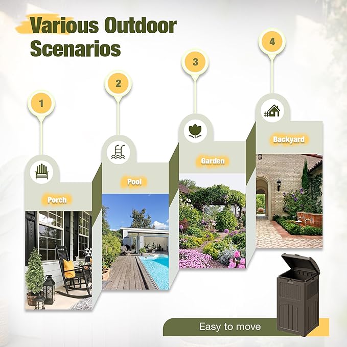 Devoko 33 Gallon Outdoor Trash Can, Hideaway Garbage Bins - Image 5