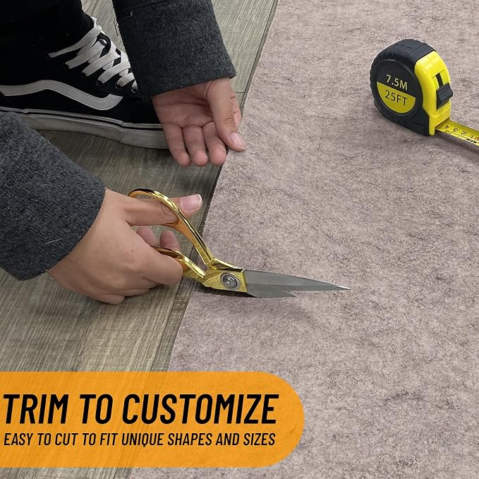 Ottomanson 5' x 8' Non-Slip Rug Pad Gripper 1/4 Inch Thick Dual Surface Felt + - Image 5