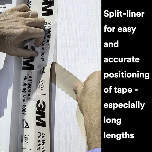 3M All Weather Flashing Tape 8067, 12 in x 75 ft, 1 Roll, Adhesive Backed Split - Image 5