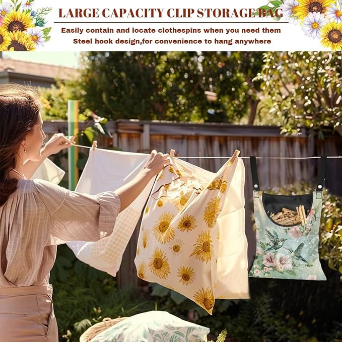 2 Pcs Hummingbird Clothespin Bag - Image 6