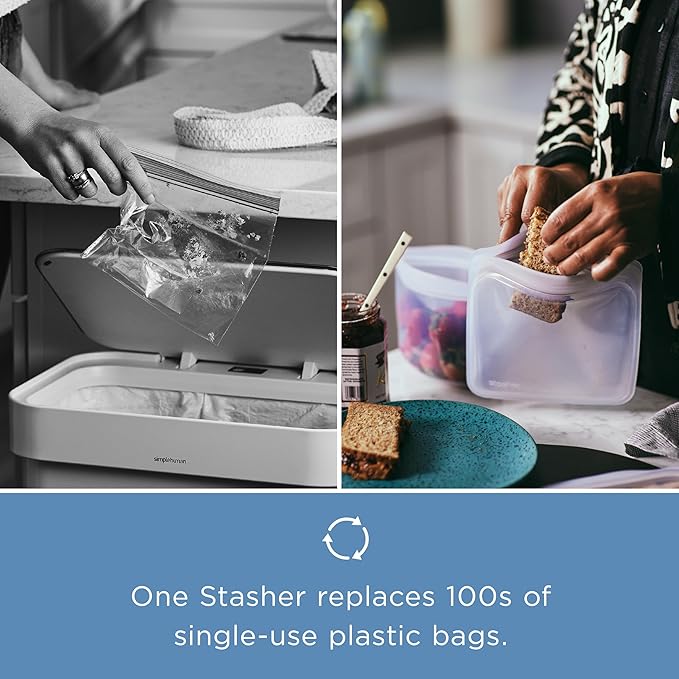 Stasher Premium Silicone Reusable Food Storage Bags, Tie Dye Multi, Lunch Bag - Image 8