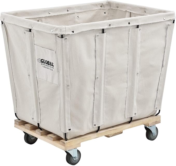 Global Industrial 12 Bushel, Canvas Basket Bulk Truck, Unassembled, Rolling by GlobalIndustrial