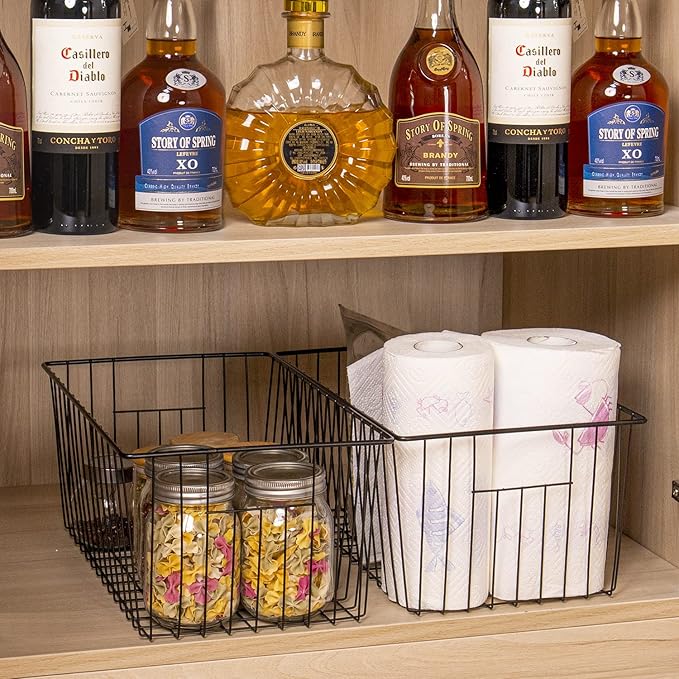 16" L x 12" W Wider Freezer Storage Organizer Baskets Container, Deep Metal - Image 4
