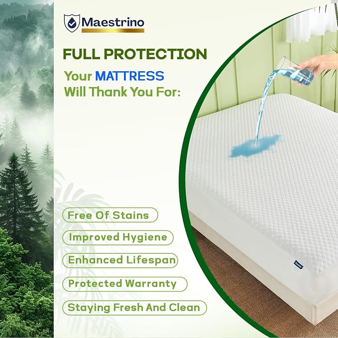 Luxury Queen Size Tencel Waterproof Mattress Protector Deep Pocket - Image 3