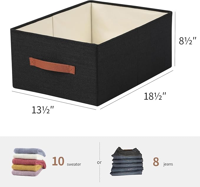 linen closet organizers and storage, 3 Pack Large Storage Baskets, Clothing - Image 2