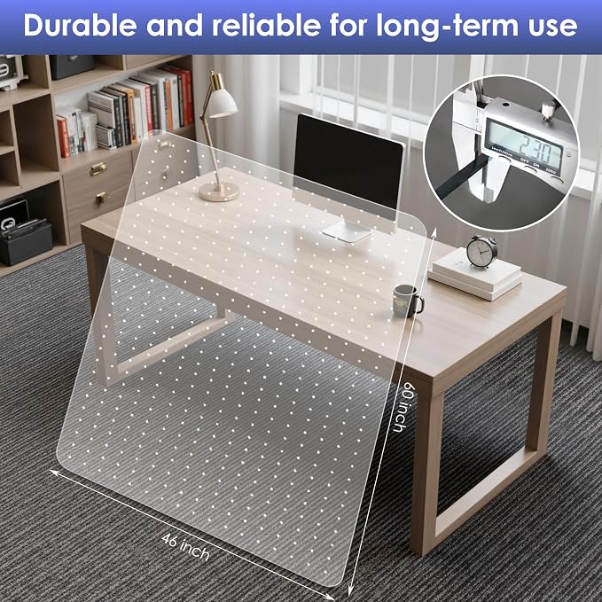 Kuyal Office Chair Mat for Carpet, 2 Pack 46x 60 Clear Heavy Duty Computer - Image 2