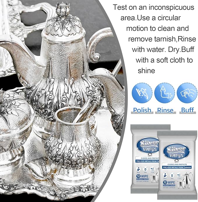 6 Pack/ 72 Pcs Silver Cleaner Wipes Silver Polish Jewelry Cleaner Cleaning - Image 7
