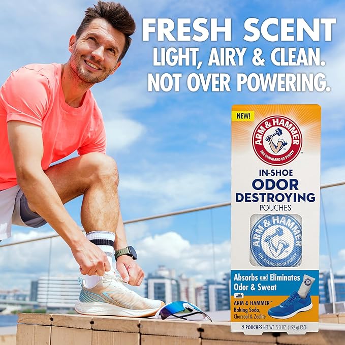 Arm & Hammer In-Shoe Odor Destroying Pouches, Shoe Deodorizer Insert - Image 5