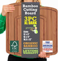 Bamboo Wooden Cutting Board Set of 3 by GreenerChef