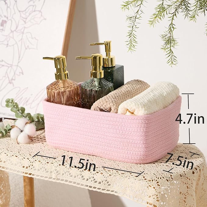 Small Storage Baskets for Organizing | Closet Organizer Bins | Shelf Toy Basket - Image 3