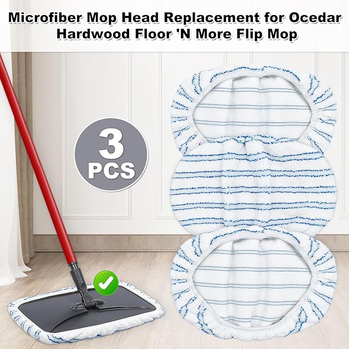 Mop Heads Replacements for Ocedar Hardwood Floor 'N More Microfiber Mop - Image 2