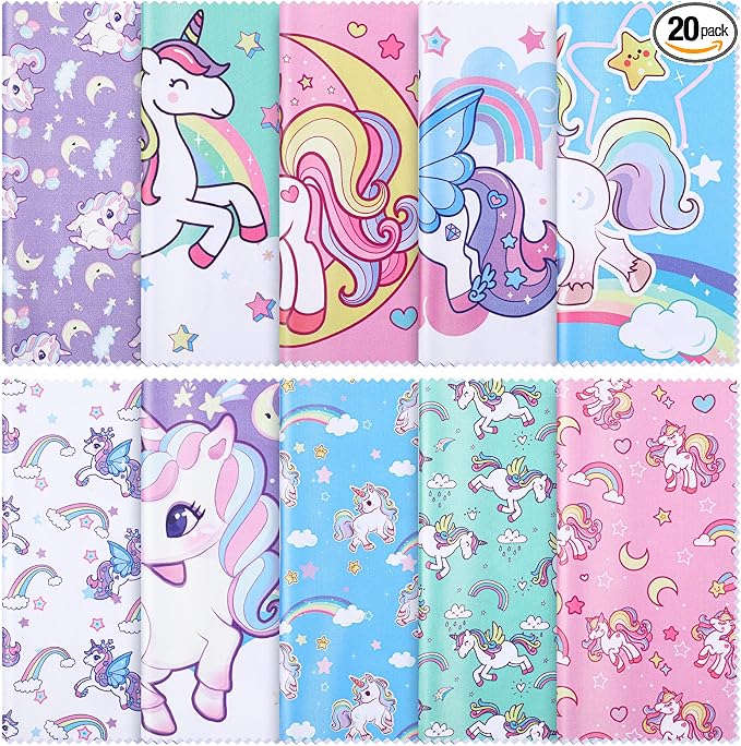 Sinmoe 20 Pcs Microfiber Cleaning Cloth Cute Unicorn Design Microfiber Soft by Sinmoe