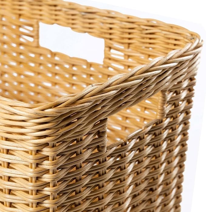 The Basket Lady Tall Rectangular Wicker Storage Basket, 20 in L x 13 in W x 11 - Image 5