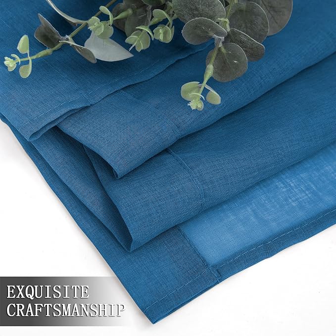 Tollpiz Sheer Curtains Bedroom Linen Textured Curtain Sheers Light Filtering - Image 7