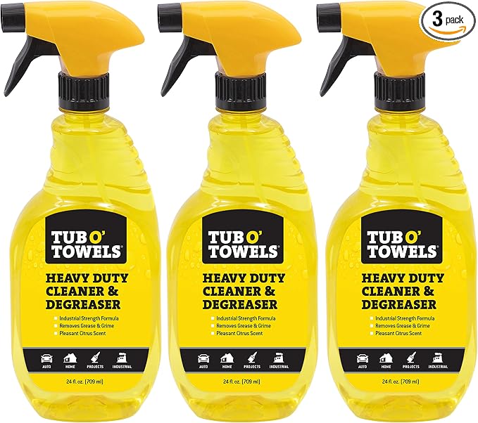 Tub O' Towels Heavy Duty Cleaner and Degreaser Spray Helps in Removing Oil Tar by TubOTowels