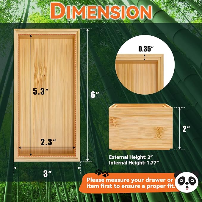 Bamboo Drawer Organizer, Small Silverware Organizer - Image 2